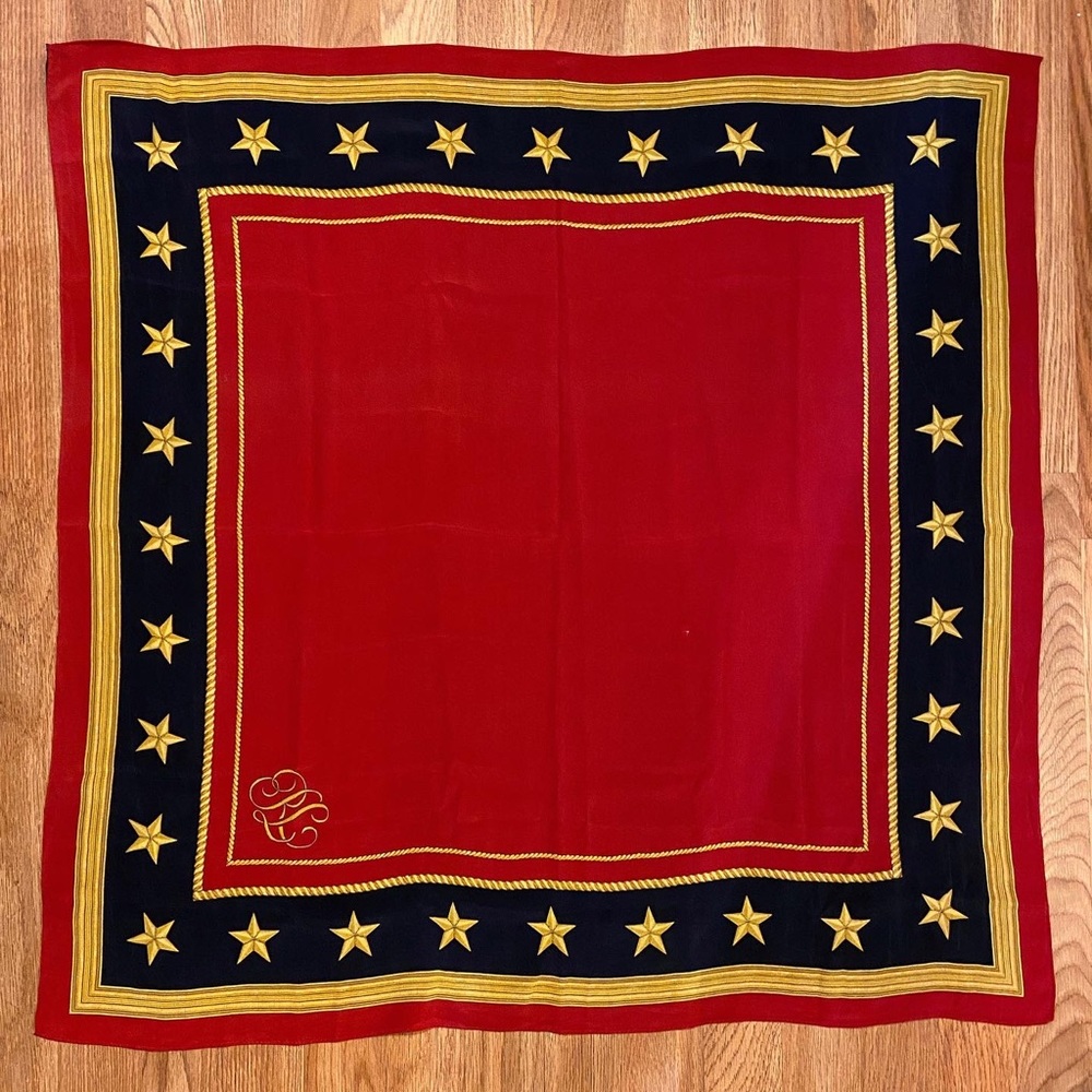 Rare Polo Ralph Lauren SAILING Silk Scarf, Size is 34”.